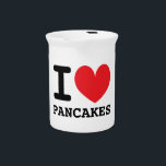 I heart pancakes ceramic pitcher for batter<br><div class="desc">I heart pancakes ceramic pitcher for batter. Custom color heart and text. Fun gift idea for pancake lover. Also handy for storing kitchen utensils.</div>