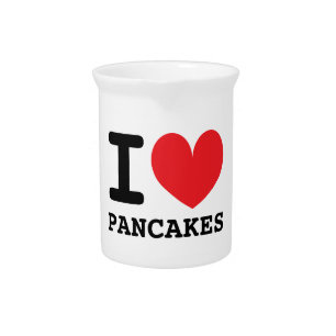 I heart pancakes ceramic pitcher for batter