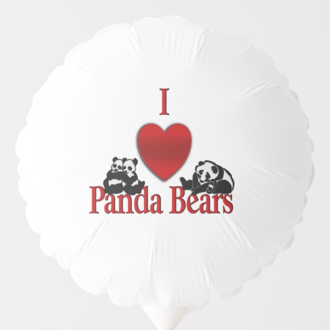 I Heart Panda Bears Balloon (Front)