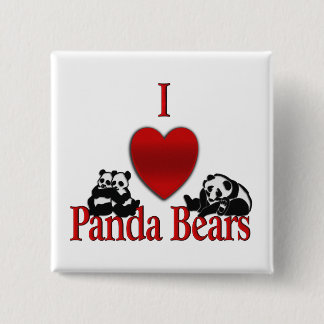 I Heart Panda Bears Button