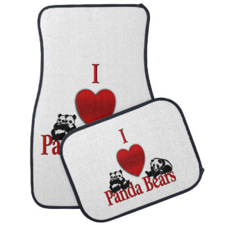 I Heart Panda Bears Car Floor Mat