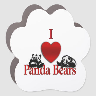 I Heart Panda Bears Car Magnet