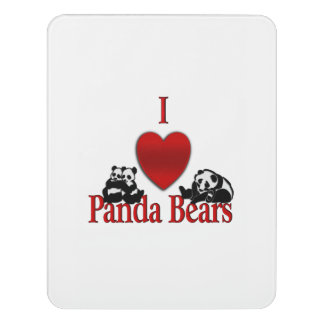 I Heart Panda Bears Door Sign