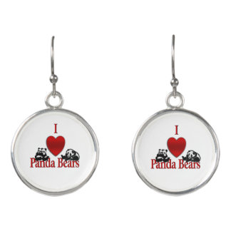 I Heart Panda Bears Earrings