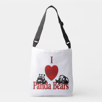 I Heart Panda Bears Fun Crossbody Bag