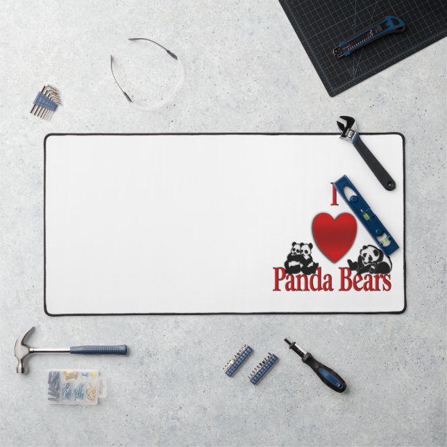 I Heart Panda Bears Fun Desk Mat (Workstation)