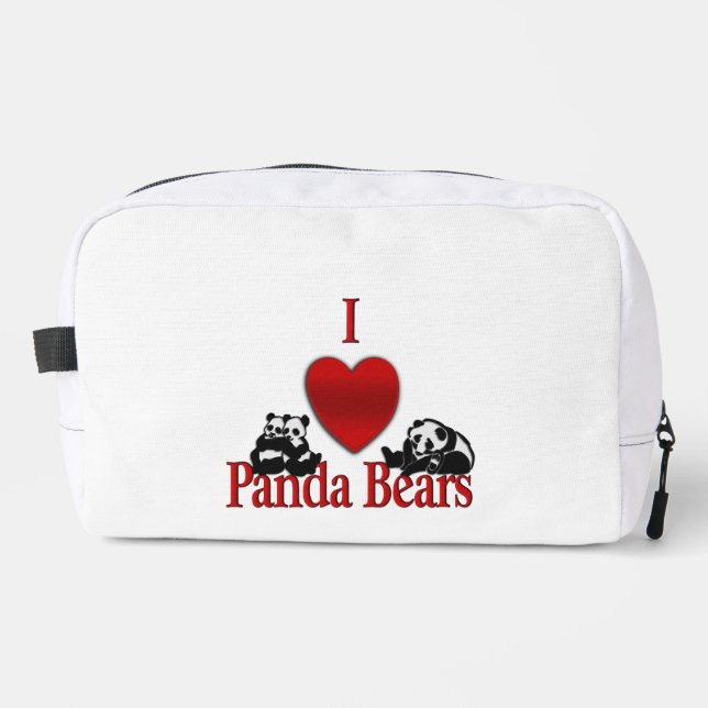 I Heart Panda Bears Fun Dopp Kit (Front)
