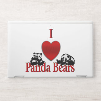 I Heart Panda Bears Fun HP Laptop Skin