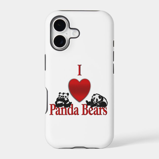 I Heart Panda Bears Fun Iphone Case (Back)