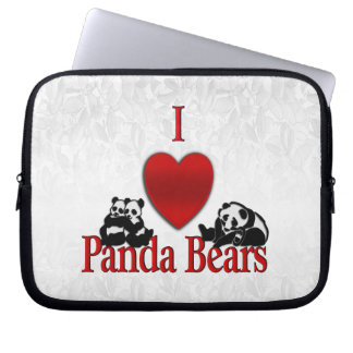 I Heart Panda Bears Fun Laptop Sleeve