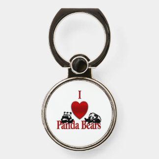 I Heart Panda Bears Fun Phone Ring Stand