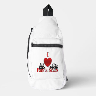 I Heart Panda Bears Fun Sling Bag