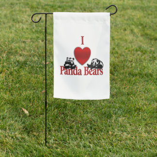 I Heart Panda Bears Garden Flag