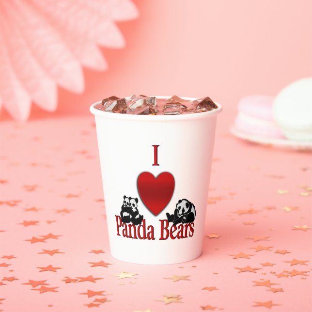 I Heart Panda Bears Paper Cups (Insitu)