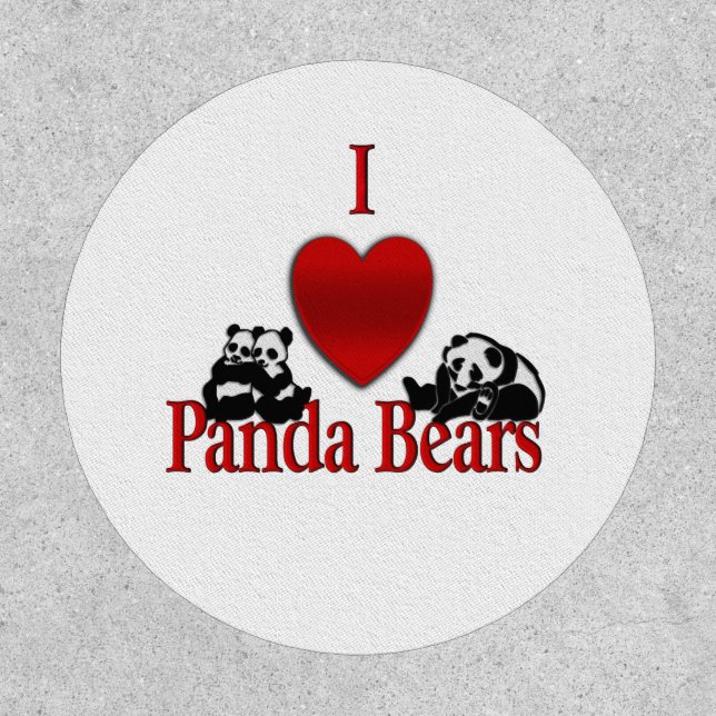 I Heart Panda Bears Patch (Front)