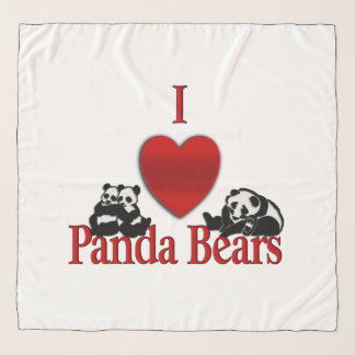 I Heart Panda Bears Scarf