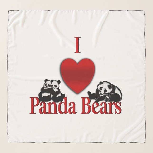 I Heart Panda Bears Scarf (Front)