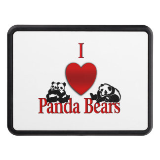 I Heart Panda Bears Tow Hitch Cover