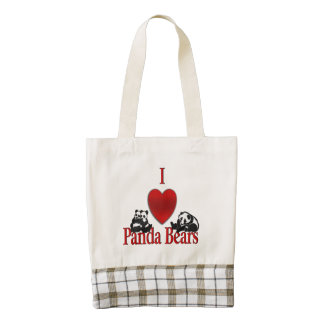 I Heart Panda Bears Zazzle HEART Tote Bag