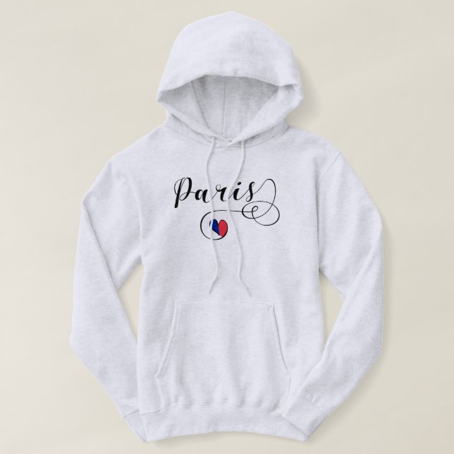 I Heart Paris, France Hoodie (Design Front)