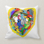 I heart parrots pillow