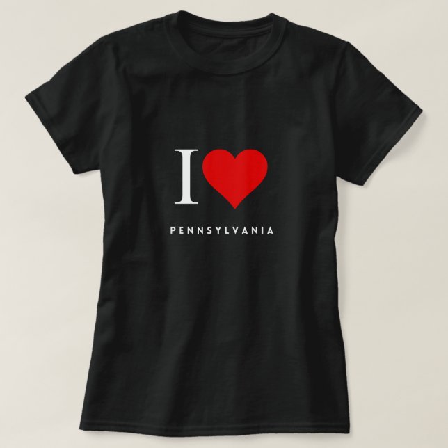 I Heart Pennsylvania blk Womens T-Shirt (Design Front)