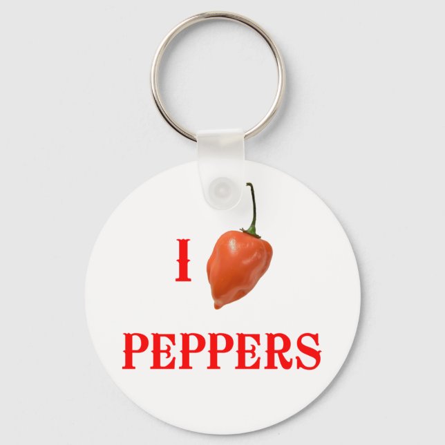 I (Heart) Peppers Keychain (Front)