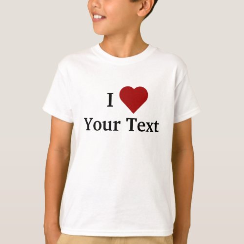 I Heart personalize kids t_shirt