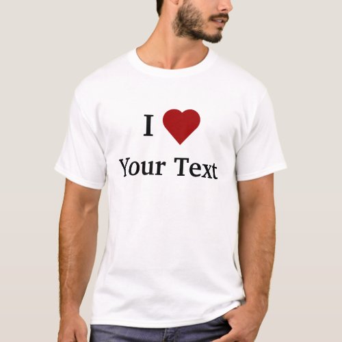 I Heart personalize t_shirt