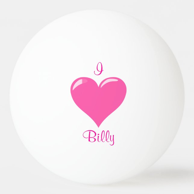 I Heart Personalized Ping Pong Ball (Back)