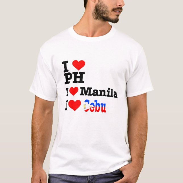 I heart PH, Manila, and Cebu T-Shirt (Front)