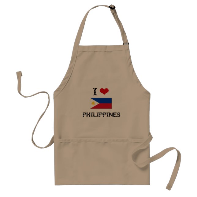 I HEART PHILIPPINES ADULT APRON (Front)