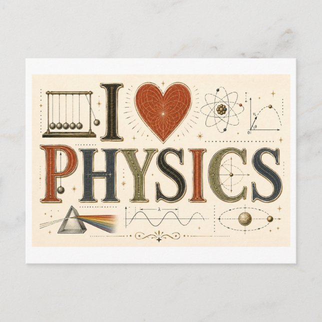"I [Heart] Physics" Postcard (Front)