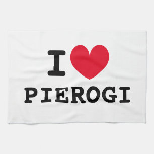 I heart pierogi funny custom kitchen towel