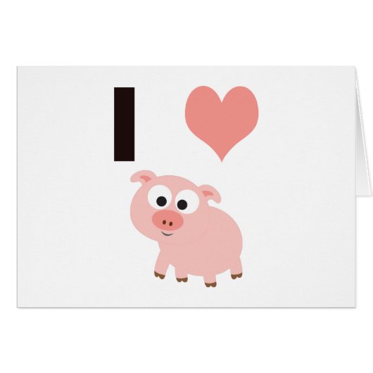 I heart pigs cards (Front Horizontal)