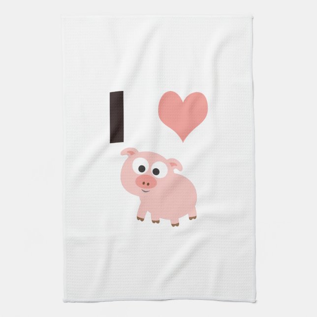 I heart pigs towel (Vertical)