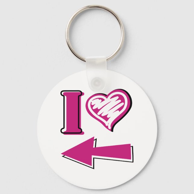 I heart - Pink Arrow Keychain (Front)