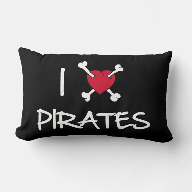 I Heart Pirates Crossbones pillow (Front)