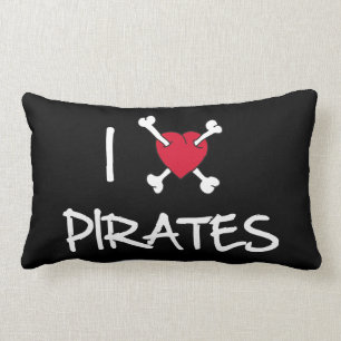I Heart Pirates Crossbones pillow