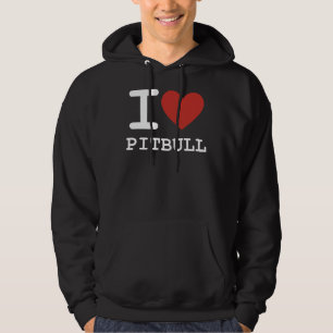 I Heart Pitbull I Love Pitbull Fitted Hoodie