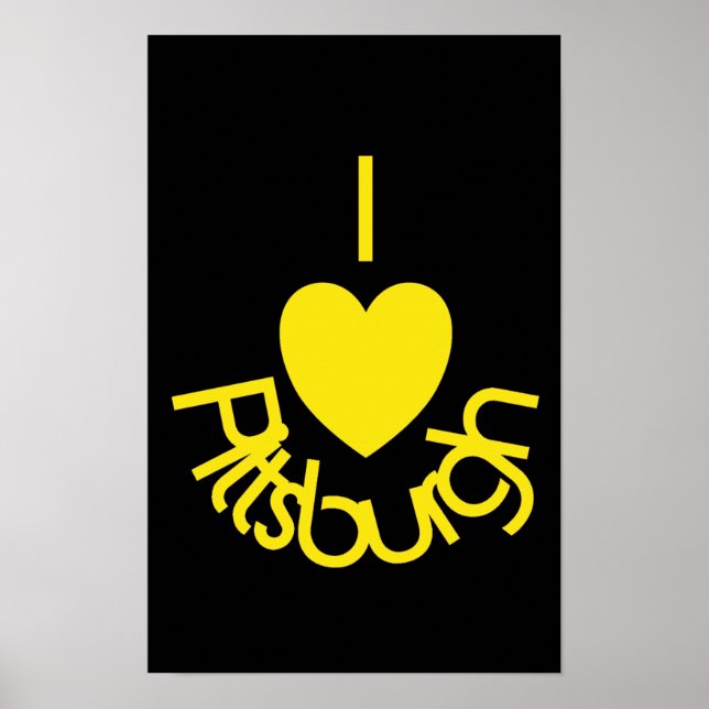 I Heart Pittsburgh Poster - Black 'n Gold (Front)
