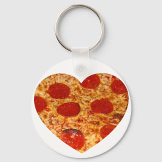 I Heart Pizza Keychain