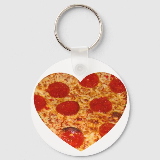 I Heart Pizza Keychain (Front)