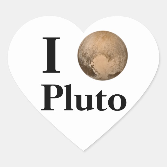 I Heart Pluto Heart Sticker (Front)