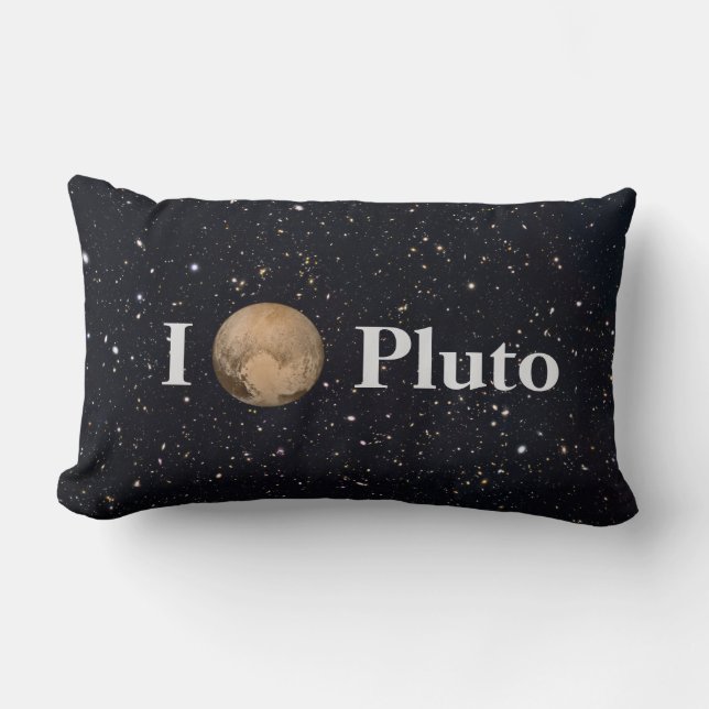 I Heart Pluto Starry Sky Lumbar Pillow (Front)