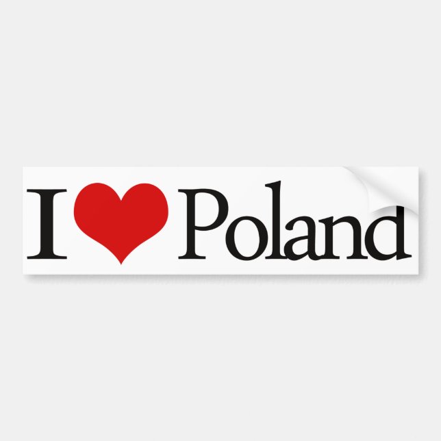 I heart Poland Bumper Sticker (Front)