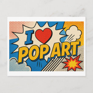 "I [Heart] Pop Art" Postcard
