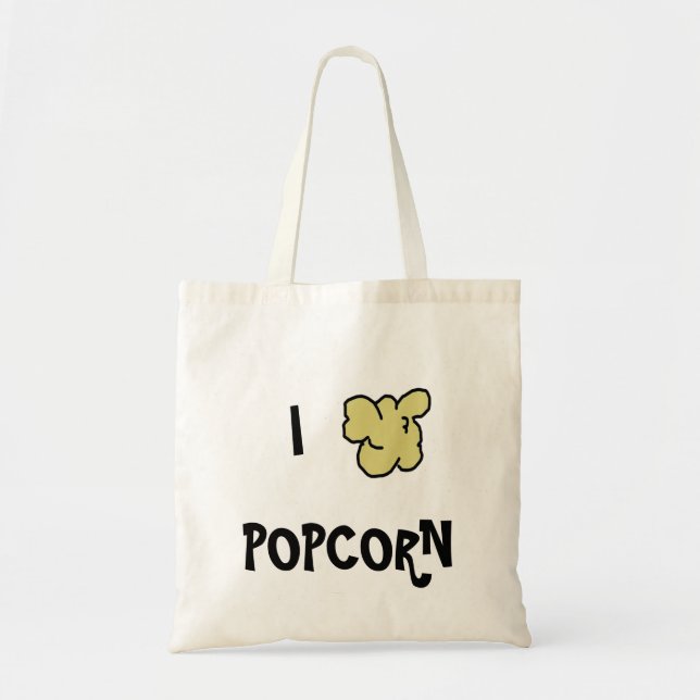 I Heart Popcorn Tote Bag (Front)