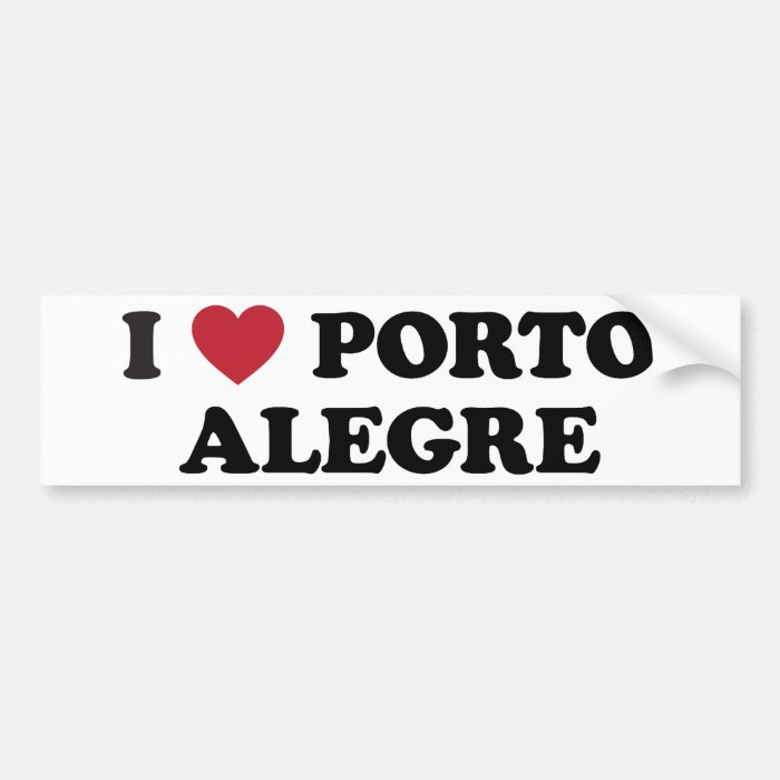 I Heart Porto Alegre Brazil Bumper Stickers