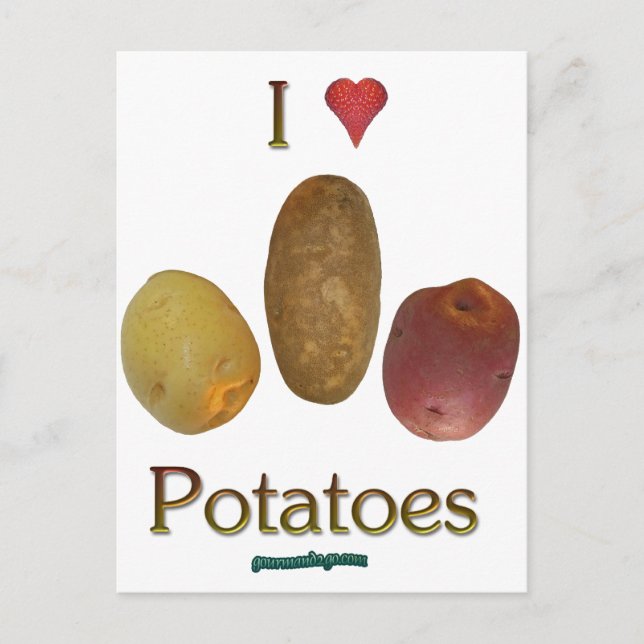 I Heart Potatoes Postcard (Front)